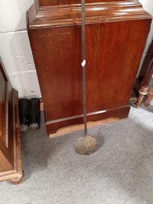 Lot 402 - Oak long case clock