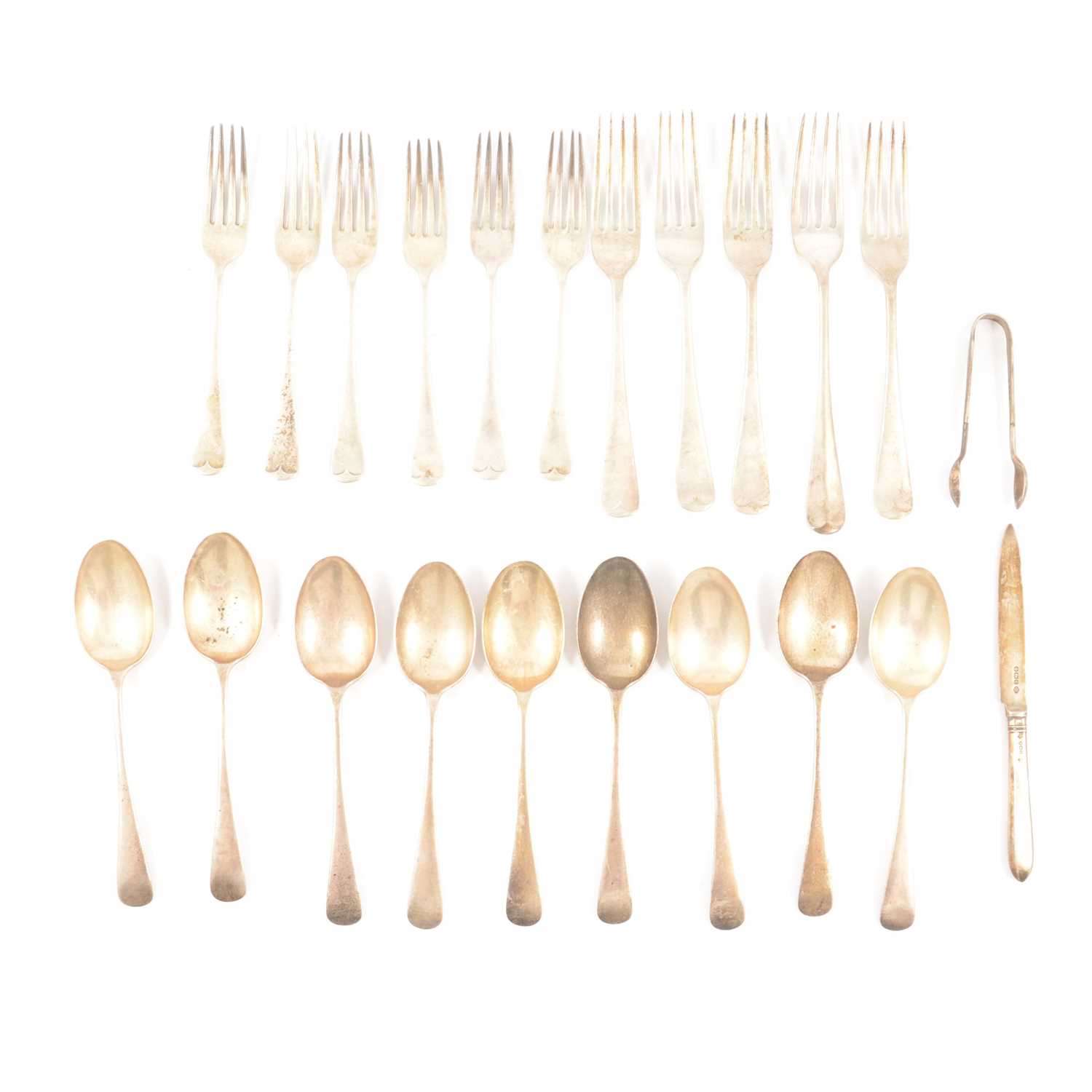 Lot 341 - Silver cutlery, Old English pattern