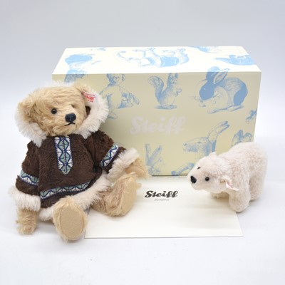 Lot 15 - Steiff Germany teddy bears, 036019 'Eskimo mit Eisbar', boxed with certificate