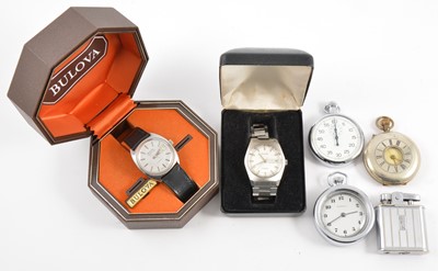 Lot 371 - A collection of wristwatches, pocket watches and stop watch.