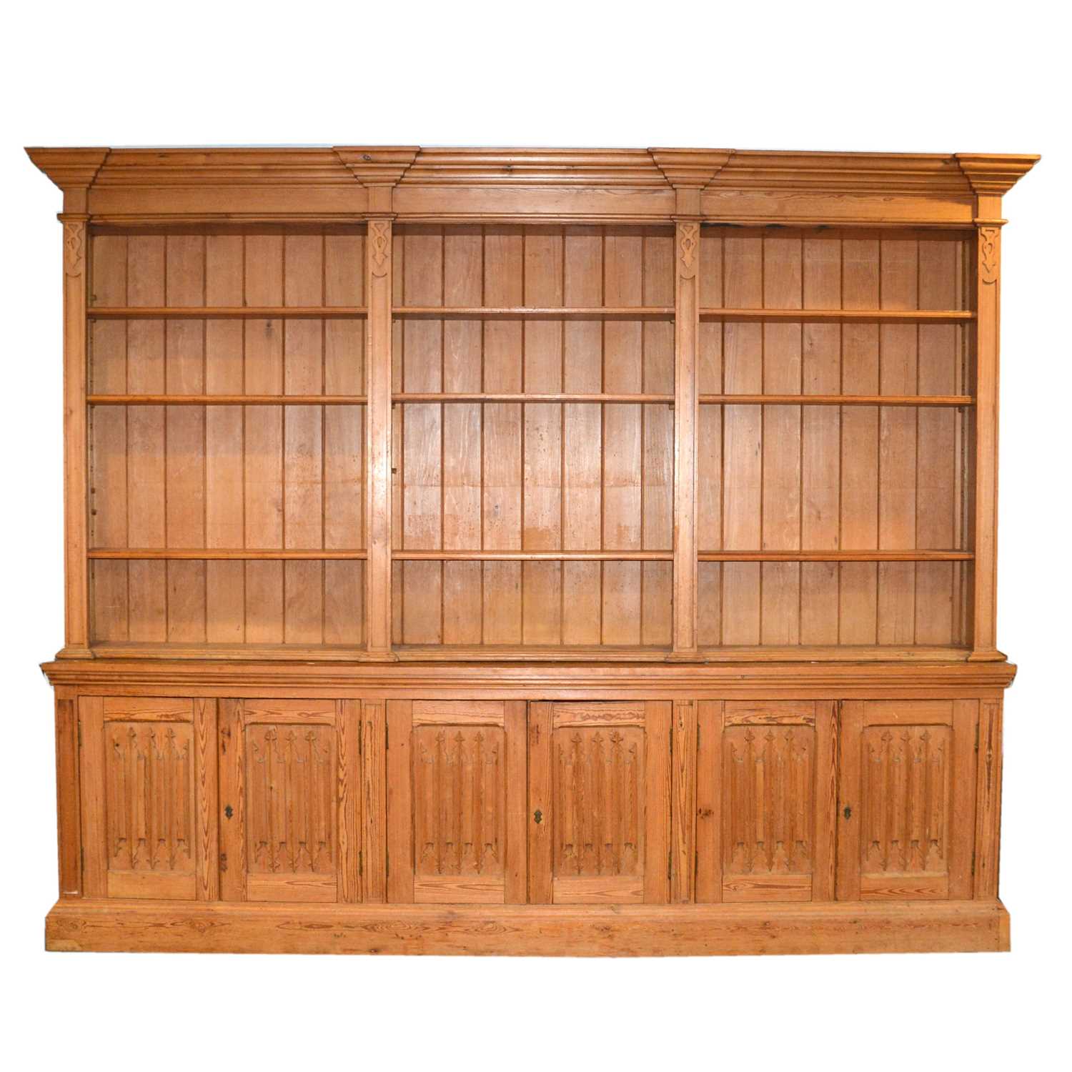 Bookcase High Resolution Lot 580 - Large pitch pine bookcase