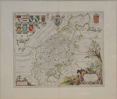 Lot 556 - J Blaeu, two hand coloured maps