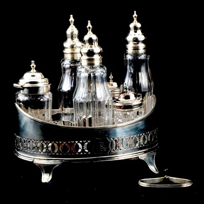 Lot 429 - George III silver cruet frame