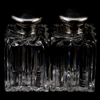 Lot 388 - Pair of Victorian cut glass scent bottles