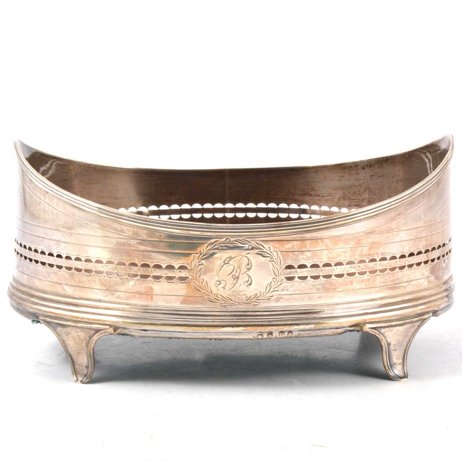 Lot 230 - Georgian oval silver stand/cruet frame,