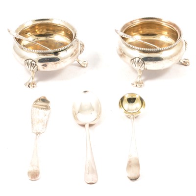 Lot 443 - Pair of silver salts, etc.