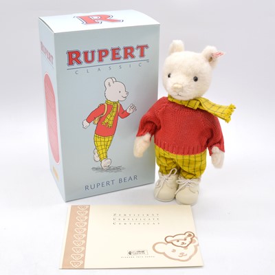 Lot 69 - Steiff Germany teddy bear, 653568 'Rupert bear', boxed with certificate.