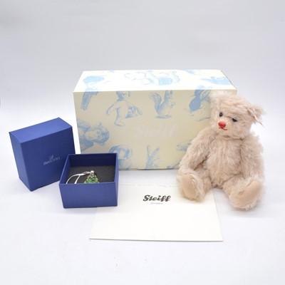 Lot 24 - Steiff Germany teddy bear, EAN 681943 'Christmas Bear', boxed with certificate and Swarovski glass Christmas tree.