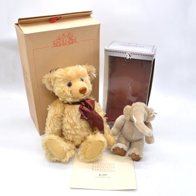 Lot 72 - Two Steiff Germany teddy bears 670374 'Year 2000 Teddy bear', EAN 0125/24 'Jumbo Elephant', boxed.