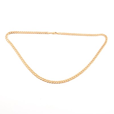 Lot 219 - A 9 carat yellow gold curb link chain necklace.