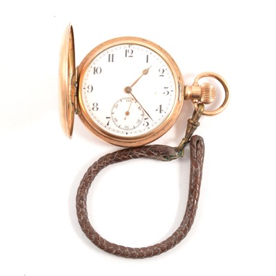 Lot 324A - A gold-plated full hunter pocket watch.