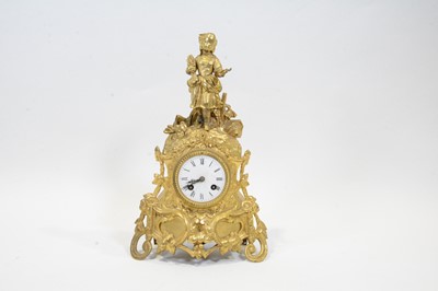 Lot 258 - Late 19th Century French gilt spelter mantel clock