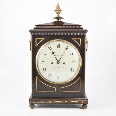 Lot 385 - George IV ebonised bracket clock