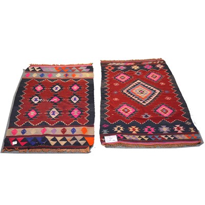 Lot 521 - Two similar flatweave rugs