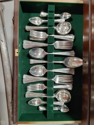 Lot 184 - George Butler, Sheffield, canteen of plated cutlery