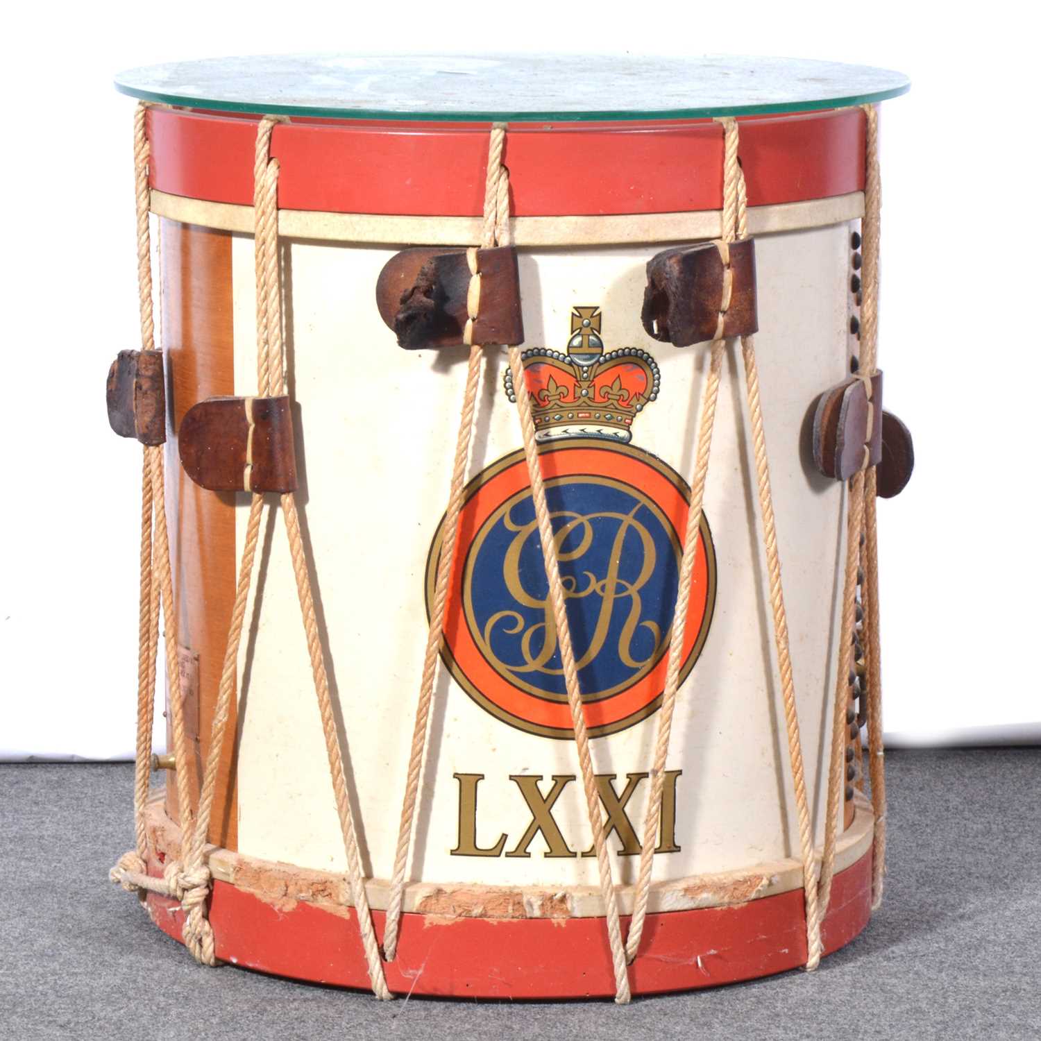 Lot 570 - Premier Drum Co. replica drum as used by 71st (Highland) Regiment of Foot, Fraser's Highlanders