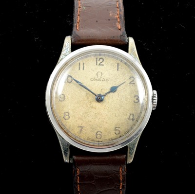 Lot 342 - Omega - a gentleman's 1943 stainless steel wristwatch.