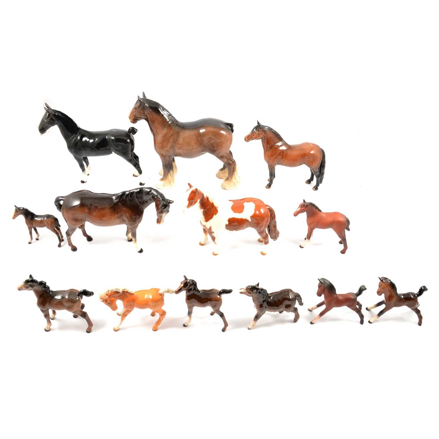 Lot 5 - Thirteen Beswick horses.