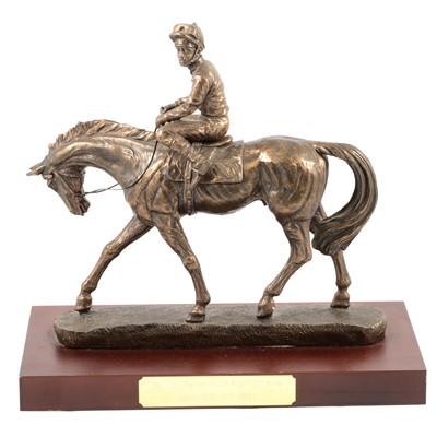 Lot 114 - Bronzed effect Horse Racing trophy