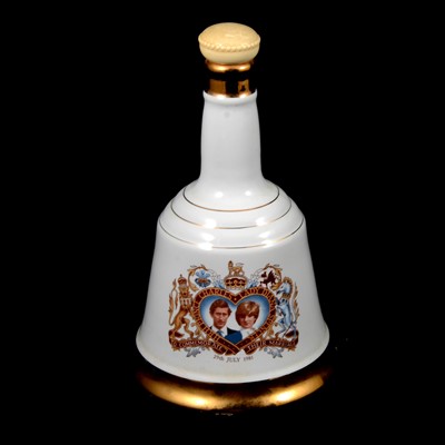 Lot 109 - Six Bells whisky decanters, Royal Commemoratives and a 1991 Year of the Sheep decanter