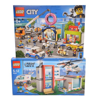 Lot 171 - Two Lego City sets, ref 60233 'Donut Shop Opening', ref 4429 'Helicopter Rescue', boxed