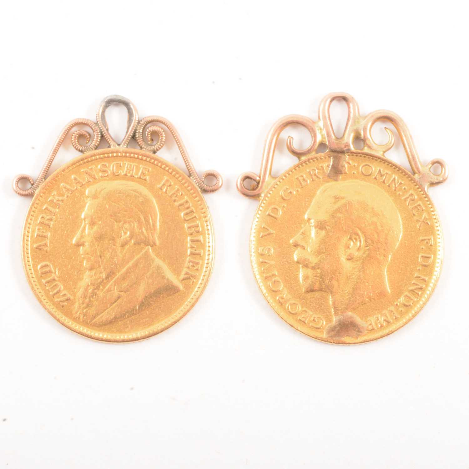 Lot 141 - Two Gold Coin pendants.