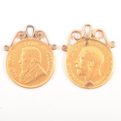 Lot 141 - Two Gold Coin pendants.