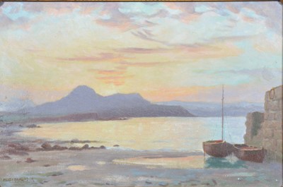 Lot 332 - William Cadwalader, Sunset, Criccieth