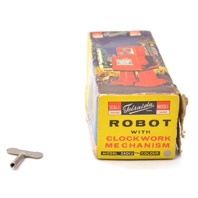 Lot 237 - Telsalda clock-work toy robot, with key, boxed, 14cm.