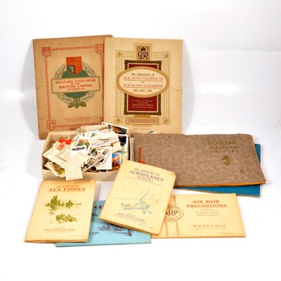 Lot 160 - Two boxes of cigarette cards, some in albums.