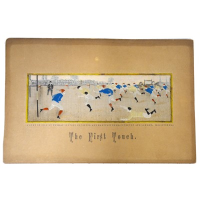 Lot 364 - Rugby interest; Stevengraph silk, The First Touch