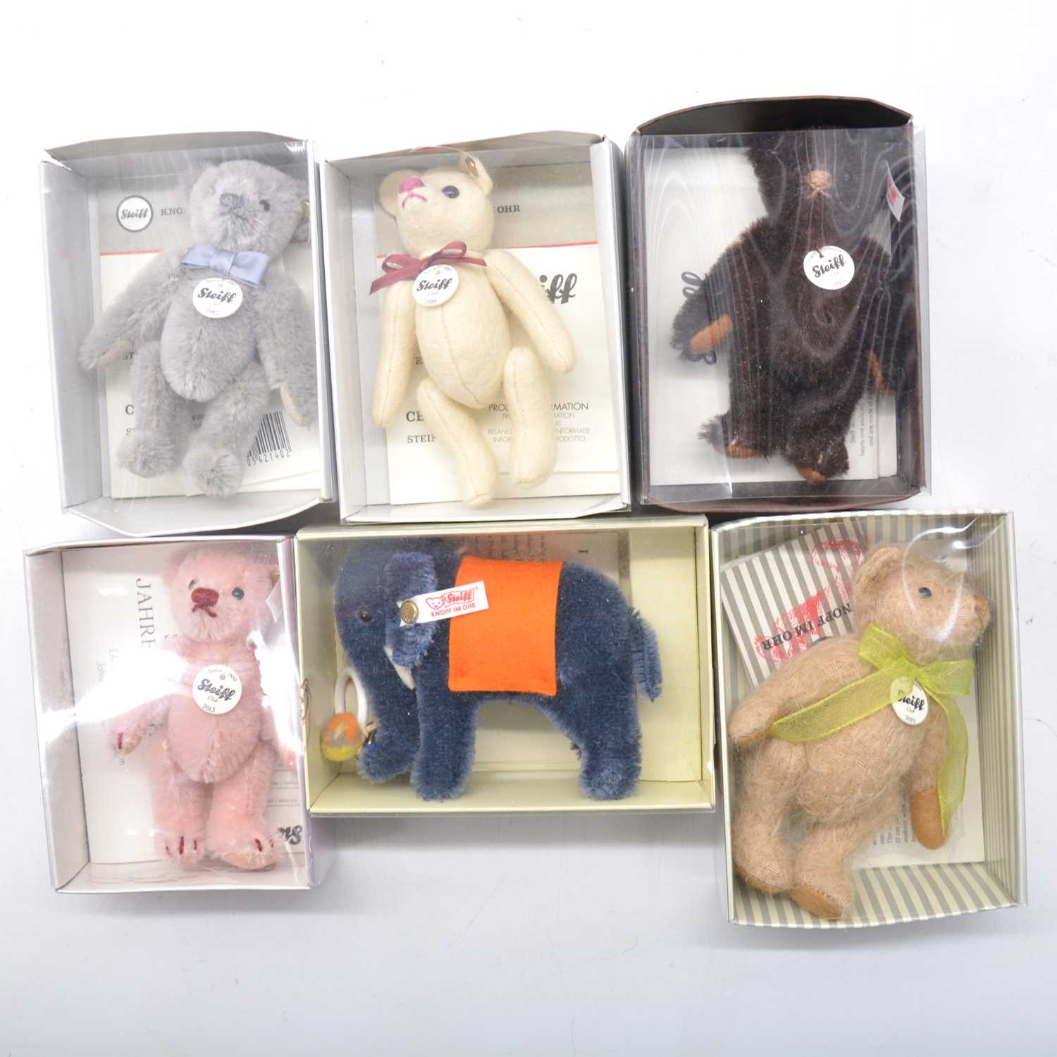 Lot 12 - Six Stieff Germany teddy bears, all boxed with certificate.