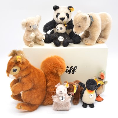 Lot 142 - Nine Steiff Germany teddy bear animals