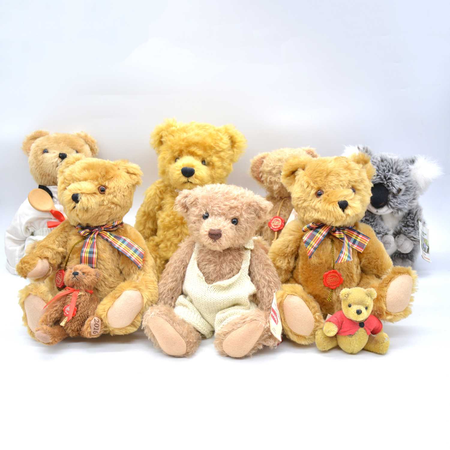 Lot 77 - Nine Teddy Hermann teddy bears