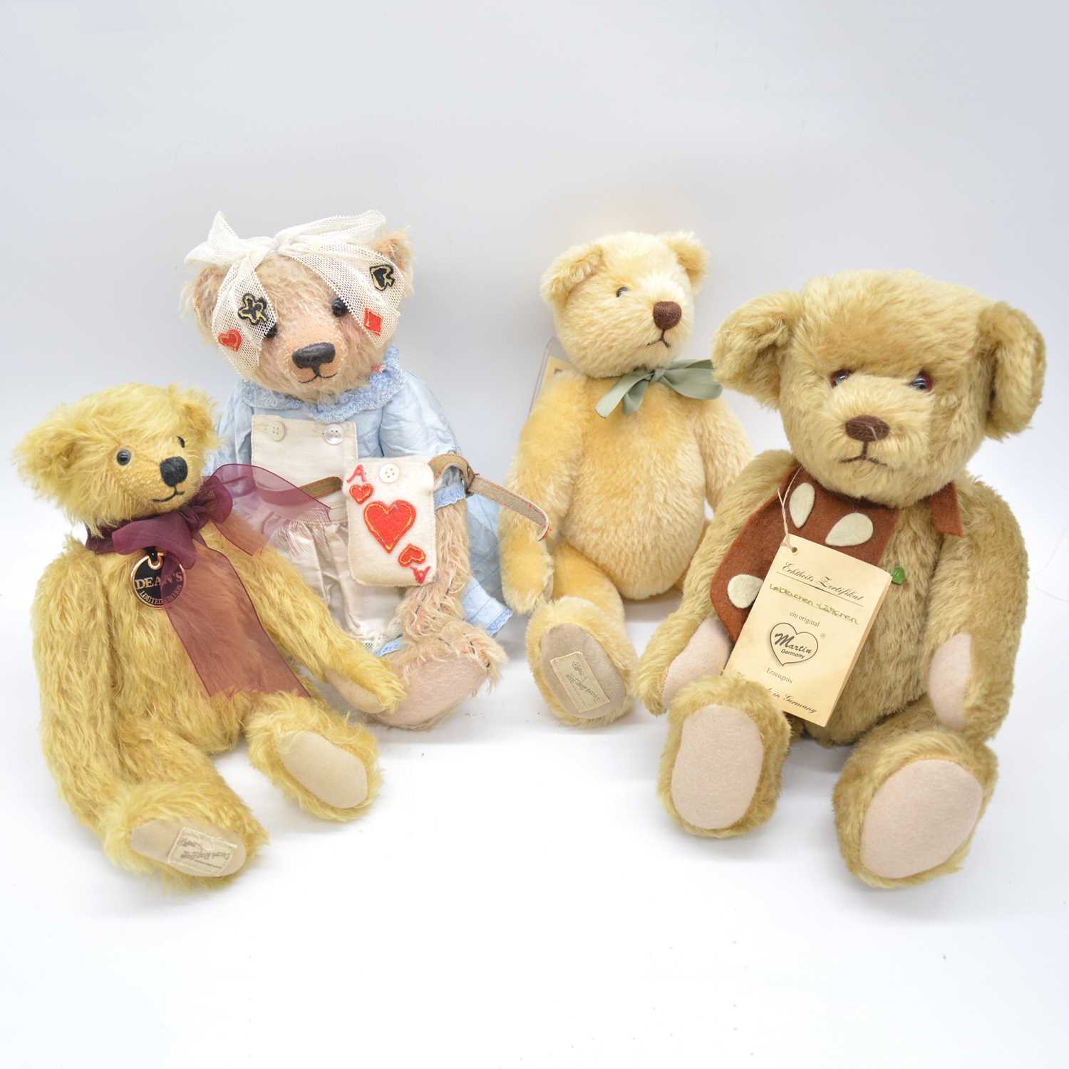 Lot 153 - Four Artist and limited edition teddy bears, including Deans Rag Doll etc