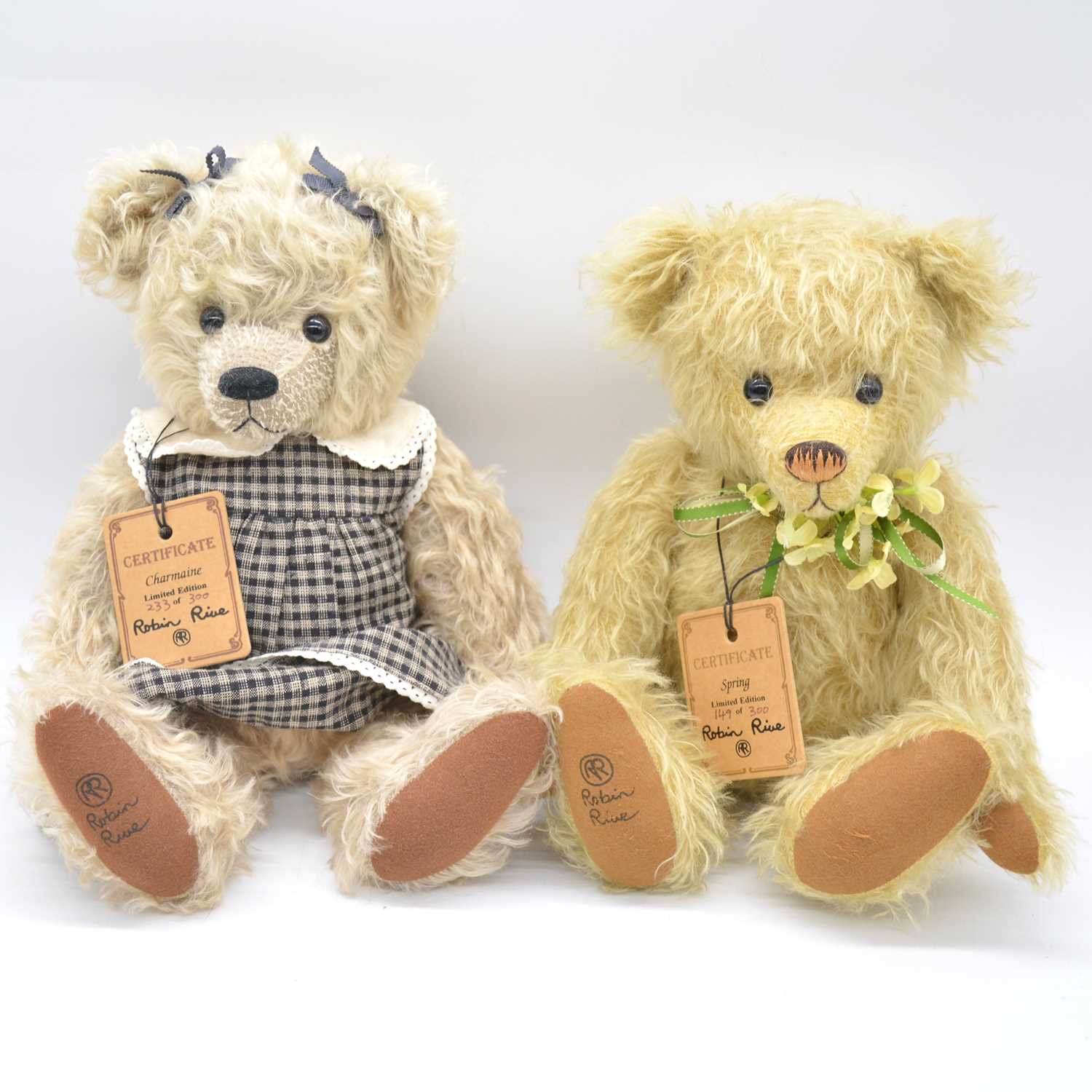 Lot 146 - Two Robin Rive teddy bears 'Charmaine' and