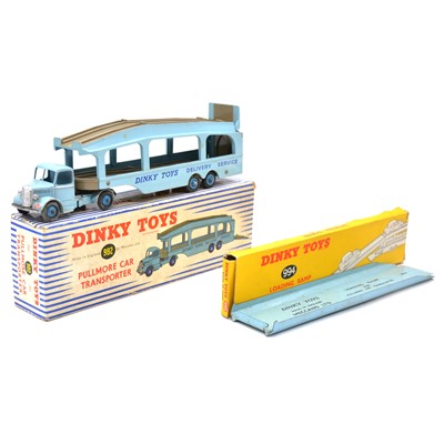 Lot 27 - Dinky Toys die-cast model ref 982 Pullmore car transporter and ramp.