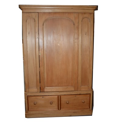 Lot 730 - Victorian pine wardrobe