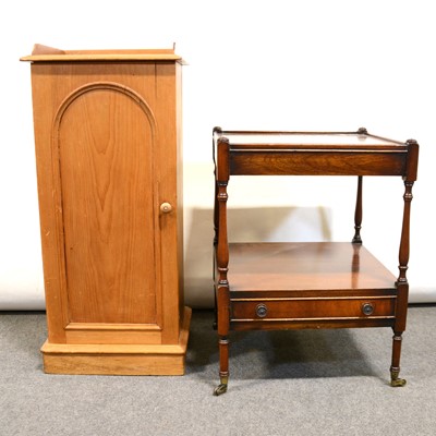 Lot 711 - Victorian pine pot cupboard and a mahogany side table