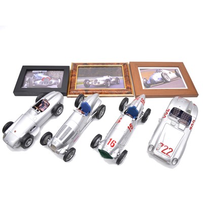 Lot 181 - Four Mercedes-Benz metal model race cars