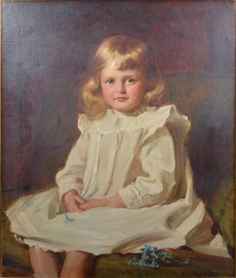 Lot 623 - William Edwards Miller, A little girl with a spray of hyacinths