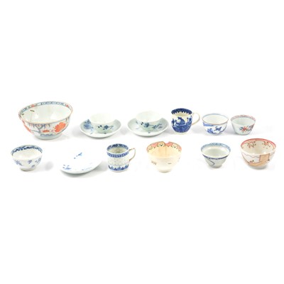 Lot 27 - Small quantity of Chinese and European tea bowls, bowls, and cups