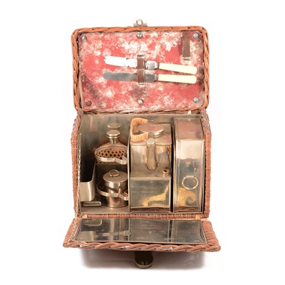 Lot 189 - Edwardian picnic set by J C Vickery, and another similar compact picnic set