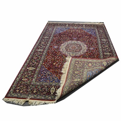 Lot 409 - Tabriz part silk rug