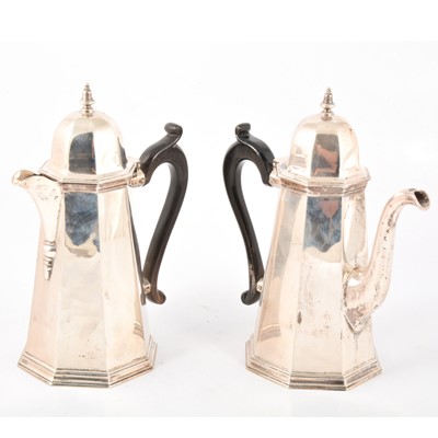 Lot 218 - Silver coffee pot and hot water jug