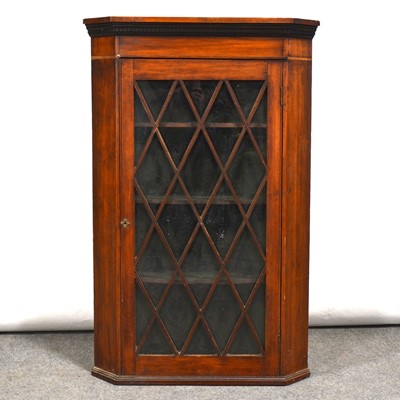 Lot 371 - Victorian style mahogany corner hanging display cabinet