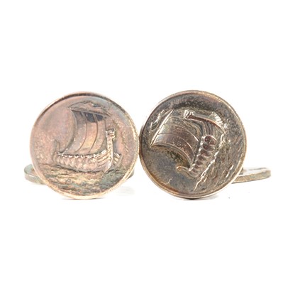 Lot 255 - Pair of Georg Jensen silver cufflinks.