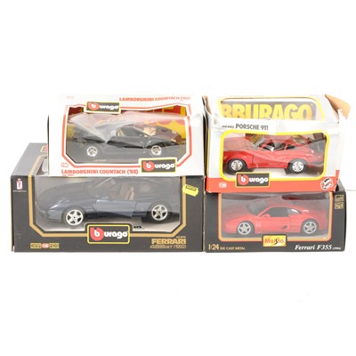 Lot 207 - Four Bburago model cars, including Ferrari 456GT (1992)