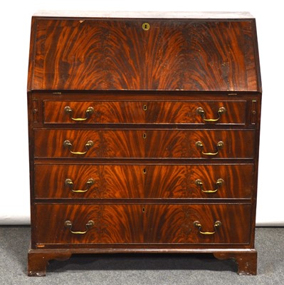 Lot 380 - George III style mahogany bureau