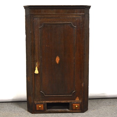 Lot 375 - Victorian oak hanging corner cupbaord